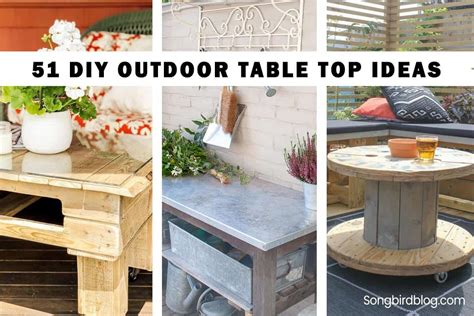 51 DIY Outdoor Table Top Ideas (perfect for your patio or deck) - Songbird