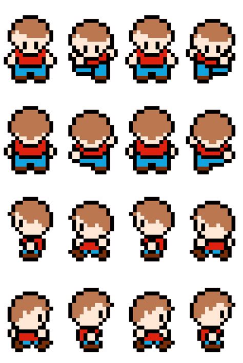 Retro Character Sprite Sheet by @isaiah658, Another sprite sheet that I made. Has the basic ...