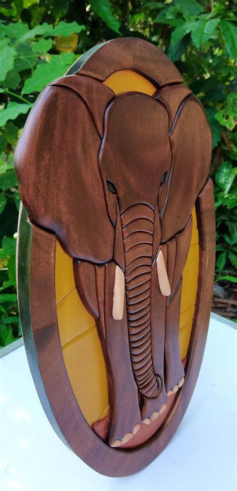 Wood Carving Elephant Wall Hanging Art Home Decor Room | Etsy