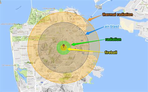 Nuclear explosion map simulates fallout clouds using local weather - Business Insider