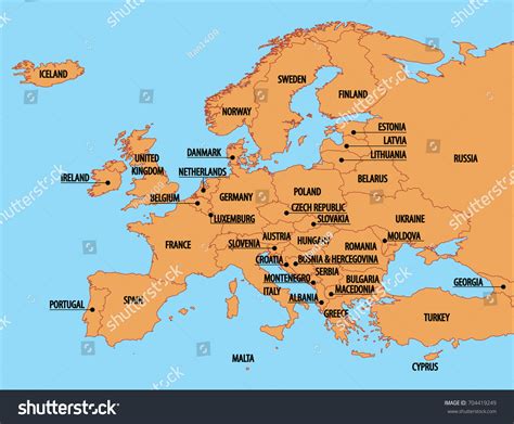 Simple Map Of Europe Countries