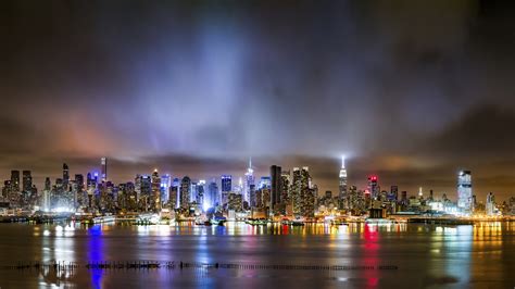 New York City Landscape Night Time Weehawken United States Best Hd Desktop Wallpapers For ...