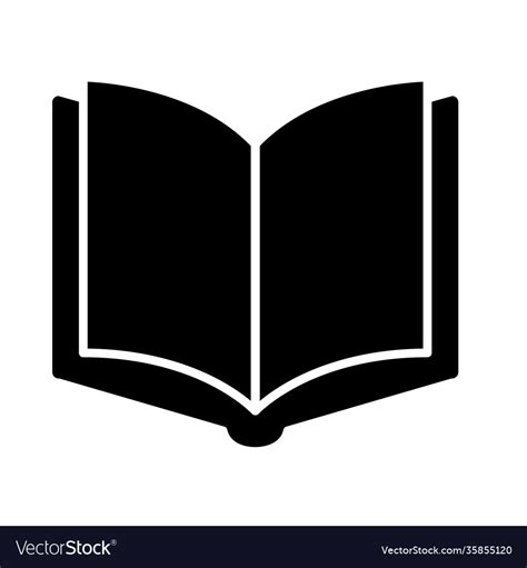 Open book in blank silhouette style icon Vector Image