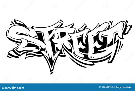 Street Graffiti Vector Lettering Stock Vector - Illustration of black, typography: 118682130