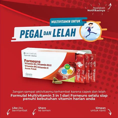 Jual Forneuro Strip 6 Kapsul - Multivitamin 3 in 1 dengan Vitamin B1, B6, B12, E dan Asam Folat ...