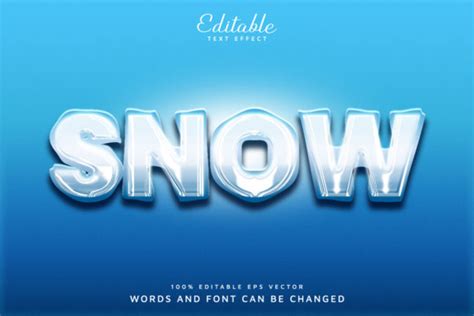 Snow Ice Effect Editable Text Effect Graphic by Bright-Design · Creative Fabrica