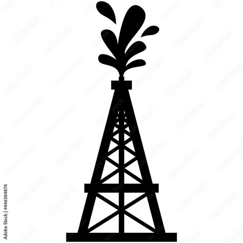 Oil rig vector gas platform industry icon silhouette Stock Vector | Adobe Stock