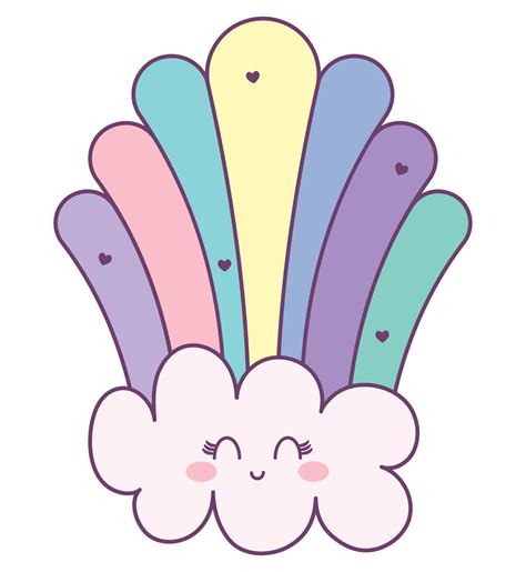 happy cloud with rainbow 21382022 Vector Art at Vecteezy