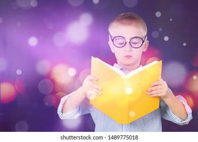 Cute Little Boy Reading Magic Book Stock Photo 1489775018 | Shutterstock