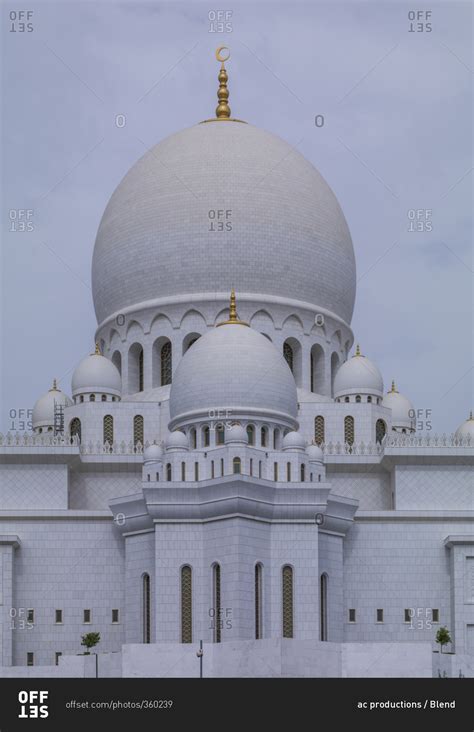 Ornate domed building under cloudy sky, Abu Dhabi, Abu Dhabi Emirate ...