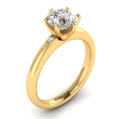 Yellow Gold Diamond Byon Solitaire Engagement Ring