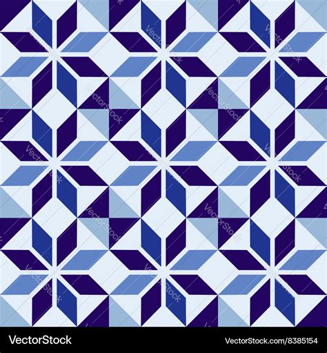 Traditional portuguese blue mosaic tile pattern Vector Image