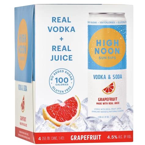 High Noon Grapefruit Vodka & Soda 355ml 4 Pack - Elma Wine & Liquor