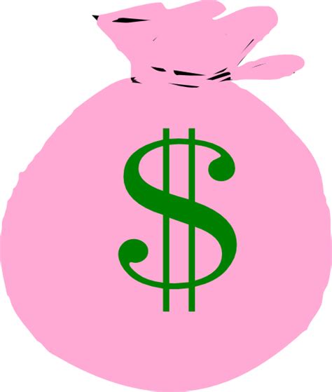 Pink Money Bag Clip Art at Clker.com - vector clip art online, royalty ...