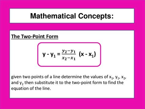 equation of the line using two point form