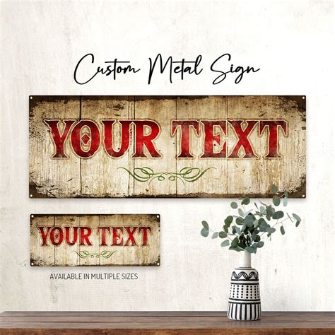 CUSTOM Rustic Wood Design on Metal Sign Wall Decor for Home - Etsy