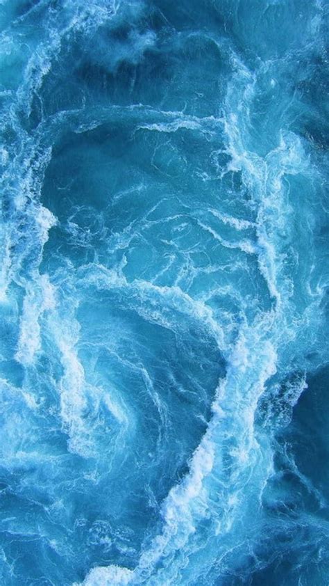 The Swirling Blue Ocean Waves ,beaty your iphone ., light blue aesthetic waves HD phone ...