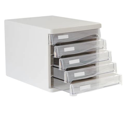 File cabinet office five transparent plastic drawer storage Desktop 4 paper storage products-in ...