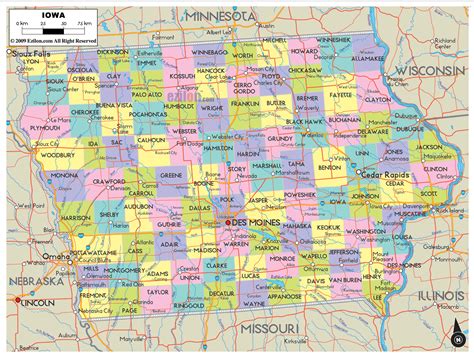 Iowa County Map Printable