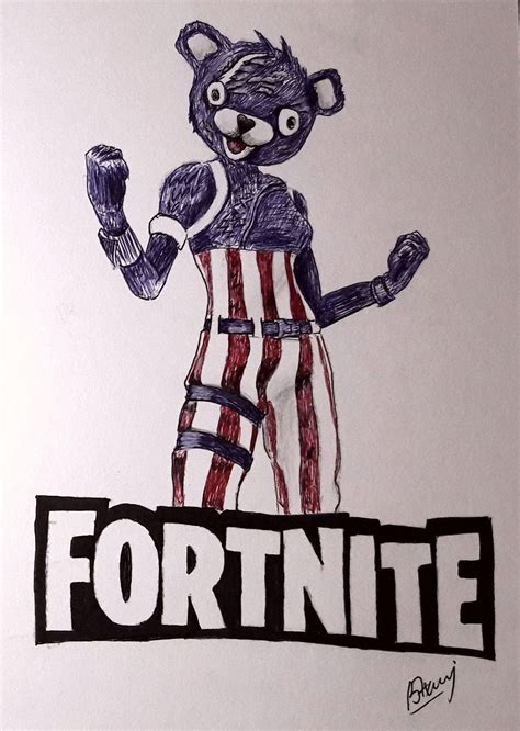 skin fortnite simple a dessiner Fortnite new skin Fan Art Ballpoint pen drawing FortNiteBR ...