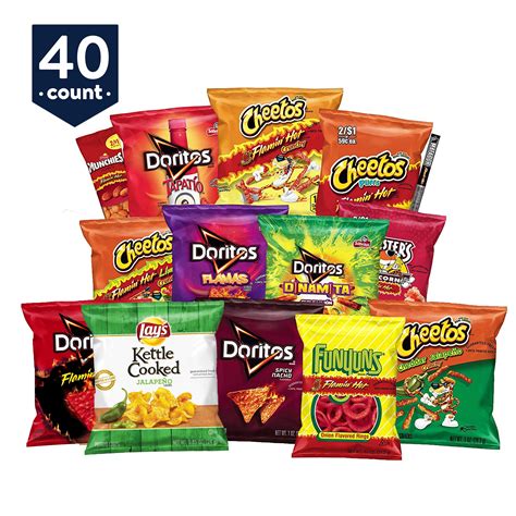 Ultimate Hot & Spicy Snack Package, Variety of Chips, Nuts & More, 40 ...