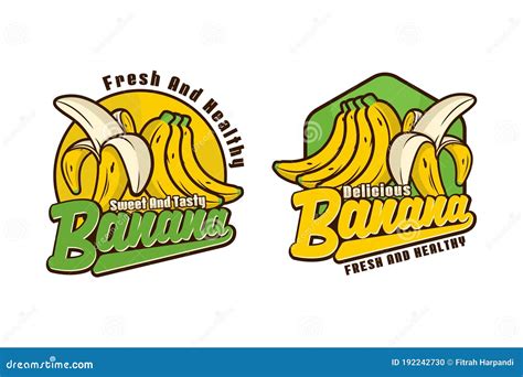 Sweet and Tasty Banana Logo Design Vector Collection Stock Vector - Illustration of cartoon ...