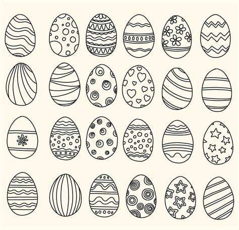 Easter egg doodle freehand drawing collection. 5901608 Vector Art at Vecteezy