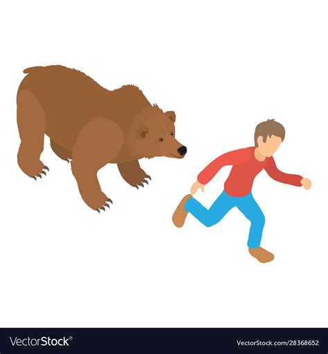 Bear attack icon isometric style Royalty Free Vector Image