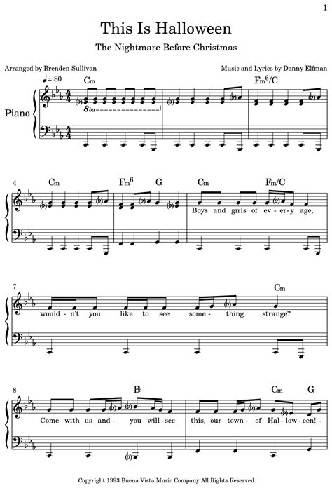 This Is Halloween - Sheet music for Piano