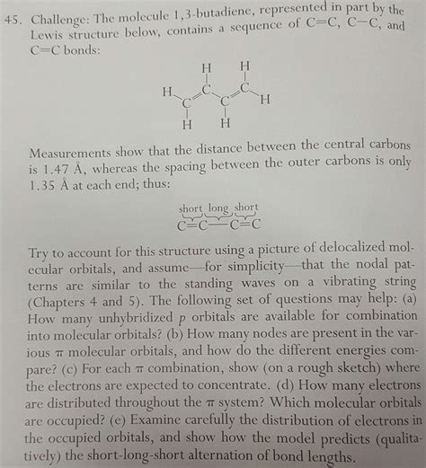 Solved Challenge: The molecule 1, 3-butadiene, represented | Chegg.com