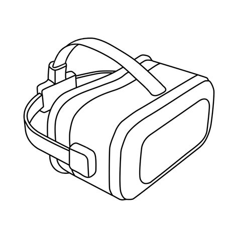 Vr Headset Outline Vector Icon, Headset Drawing, Outline Drawing, Headset Sketch PNG and Vector ...