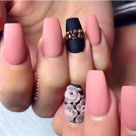 Black And Pink Matte Nails Pictures, Photos, and Images for Facebook ...