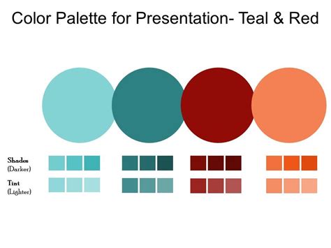 Color Palette For Presentation Teal And Red | Template Presentation ...