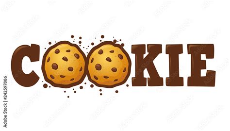 Cookie Logo Custom Typography Stock Vector | Adobe Stock