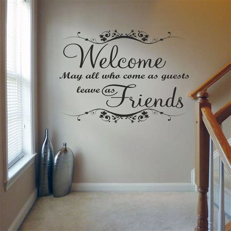 Welcome May all Who Come v1 - Wall Decal Sticker Quote lounge living room bedroom - Medium ...