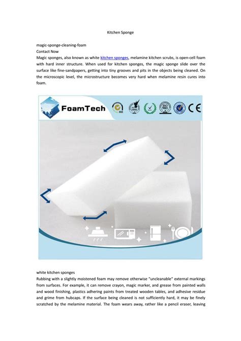 1 magic sponge cleaning foam by Foamtech2016 - Issuu