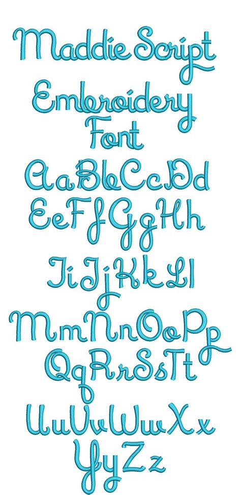 Maddie Script Embroidery Font | Embroidery fonts, Lettering, Lettering fonts