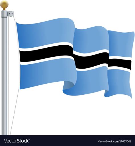 Waving botswana flag isolated on a white Vector Image