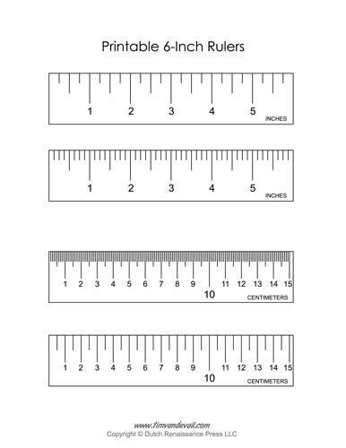 Printable 6-Inch Ruler - Tim's Printables