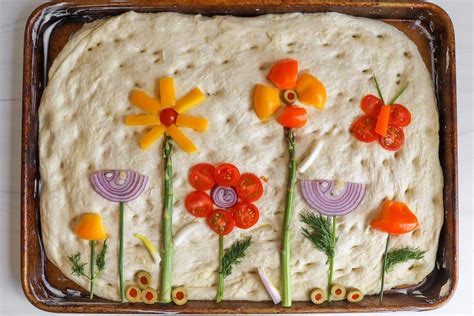 Focaccia Bread Art: Flower Garden - The Produce Moms