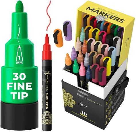 Fine Tip Paint Markers - Set of 30 fine tip markers | Paint pens for rocks, Paint marker pen ...