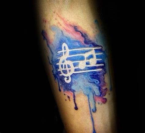 50 Music Staff Tattoo Designs For Men - Musical Pitch Ink Ideas