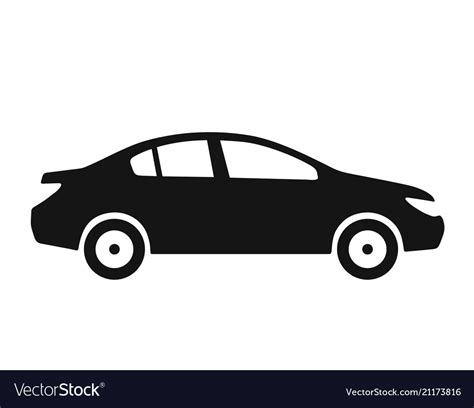 Side view car sedan black icon Royalty Free Vector Image