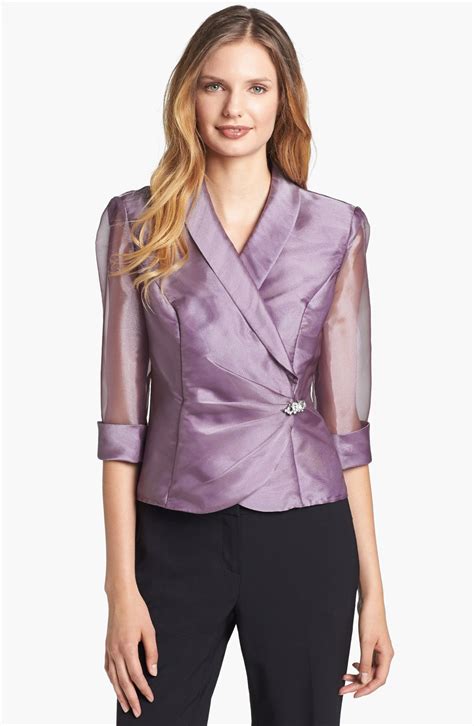 Alex Evenings Embellished Wrap Blouse (Petite) | Nordstrom