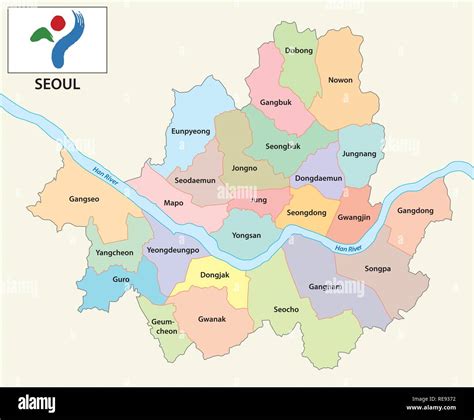 seoul administrative and political vector map with flag Stock Vector Image & Art - Alamy