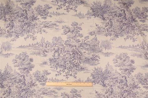 4.8 Yards Waverly LH Woodland Toile Printed Cotton Drapery Fabric