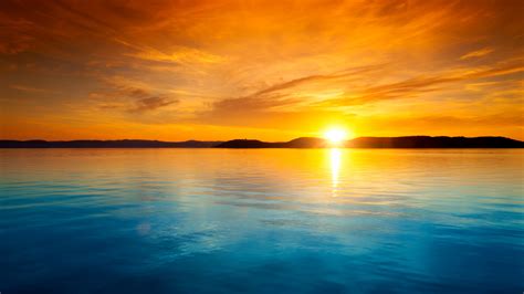 Wallpaper : sunlight, landscape, sunset, sea, lake, water, shore, reflection, sunrise, calm ...