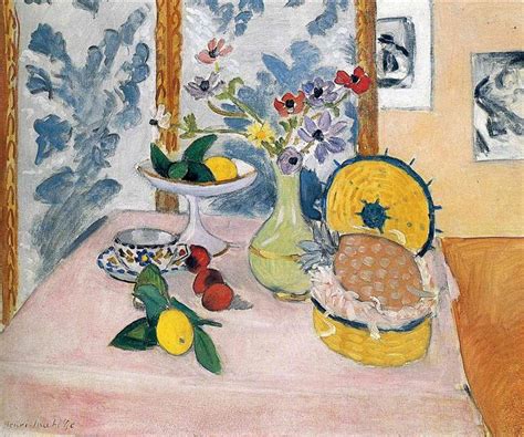 Still LIfe, Pineapples, Fruit Bowl, Fruit, Vase of Anemones, 1925 - Henri Matisse - WikiArt.org