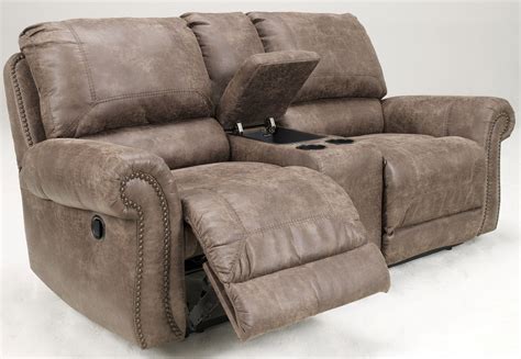 Oberson Gunsmoke Double Reclining Loveseat with Console from Ashley ...