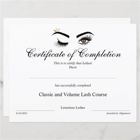 Makeup artist Wink Eye Certificate of Completion | Zazzle | Makeup artist, Certificate of ...